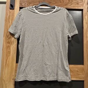 H&M Slim Fit Striped T Shirt Green White Short Sleeve Tee  3/$18 Bundle
